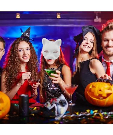 PRETYZOOM Cat Mask - White DIY Half Face Animal Mask for Halloween & Cosplay Parties - International Shipping Available - Buy Online on GoSupps.com