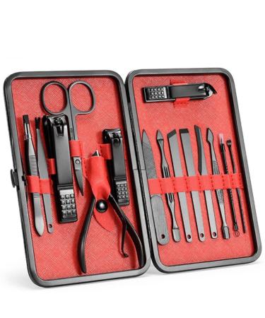 Nail Sets Nail Care Nail Clipper Set Manicure Cutters Nail Clippers Combination of Manicure Tools Accessoires Black Red 1set