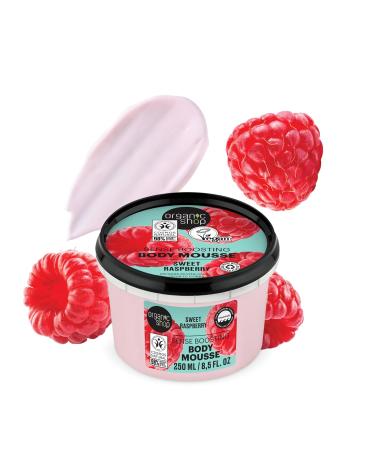 Organic Shop Sweet Raspberry Sense Boosting Body Cream 100% Vegan & Organic Daily Moisturizer & Deep Nourishing Body Mousse Hydrating Natural Lotion Intensive Care & Skin Toning. 250ml - Buy Online on GoSupps.com