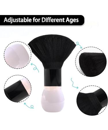 PAITOK Barber Neck Brushes for Hairdressers Professional Soft Hair Cutting Cleaning Brush Salon Household Neck Duster Brush Barbering Equipment for Remove Shredded Hair (White and Black Handle) - Buy Online on GoSupps.com