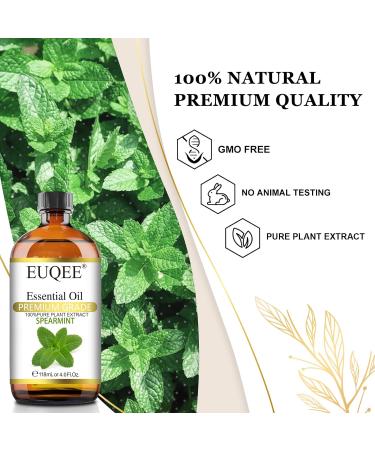 EUQEE Spearmint Essential Oil 118ml - Pure Aromatherapy Oil for Diffusers and Humidifiers - Relaxing Natural Essential Oil - Buy Online on GoSupps.com