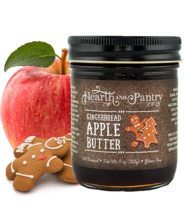 Hearth and Pantry Holiday Apple Butter Spread - Gingerbread Apple Fruit Butter - Gluten Free - All-Natural Ingredients - Fantastic Apple Butter Gift - 9 Ounce Jar Gingerbread 1 Jar