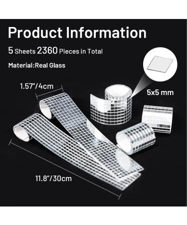 OPOUNT 2360 PCS Self Adhesive Square Mirror Tiles 5x5mm - DIY Mosaic Tiles for Interior Decoration, Disco Ball, Card Making and Art Collage - Buy Online on GoSupps.com