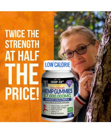 Gummies for Pain Anxiety Stress & Inflammation - 120 Pieces Low Calorie - 17 000 000 Clinical Strength - Natural Premium Oil Extract - Gummy Bears with Organic Oil - Infused Supplement - Buy Online on GoSupps.com