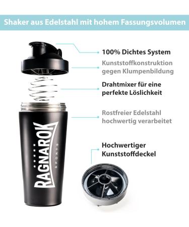 RAGNAROK Stainless Steel Protein Shaker 750ml - Metal Drinking Bottle for Fitness & Sports - Durable Stylish & Leak-Proof - Buy Online on GoSupps.com