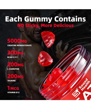 4 in 1 Creatine Gummies, 6000mg Mixed Berry Flavor Organic Creatine Monohydrate Gummies for Women & Men Sugar Free Nutritional Supplements with L-Carnitine, BCAA 2:1, B12, 120 Count - Buy Online on GoSupps.com