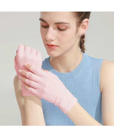 Unaone 2 Pairs Anti UV Gel Manicure Gloves - Fingerless Protection from UV Light Lamp - Pink (4 Count) - Buy Online on GoSupps.com