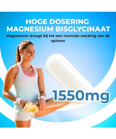 Magnesium glycinate 365 capsules 186 mg elemental magnesium per daily dose bisglycinateglycinate LUTO Supplements - Buy Online on GoSupps.com