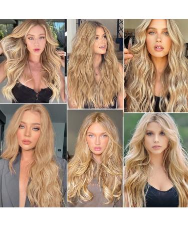 Beach Blonde Long Wavy Clip in Hair Extensions - 4pcs Synthetic Fiber Hair Pieces for Women - Buy Online on GoSupps.com