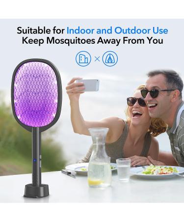 2 in 1 Electric Fly Swatter & Mosquito Zapper 4000V | USB Charging Base | Powerful Bug Zapper Racket | Indoor/Outdoor Use - Buy Online on GoSupps.com