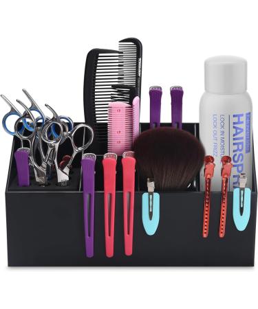 Noverlife Hair Scissors Large Storage Box - Professional Hair Salon Shear Holder for Scissors, Combs, Clips, and Brushes - Black - Buy Online on GoSupps.com