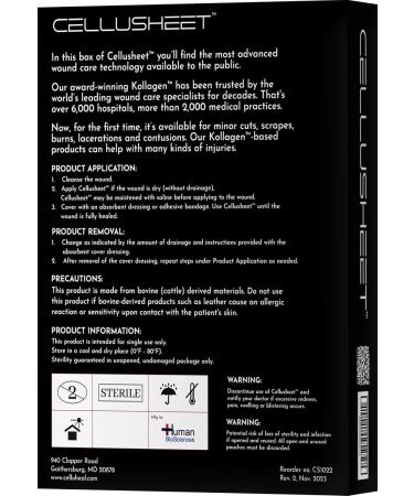 Cellusheet Wound Care Collagen Dressing 2x2 - Advanced Healing Solution for International Shipping - Buy Online on GoSupps.com