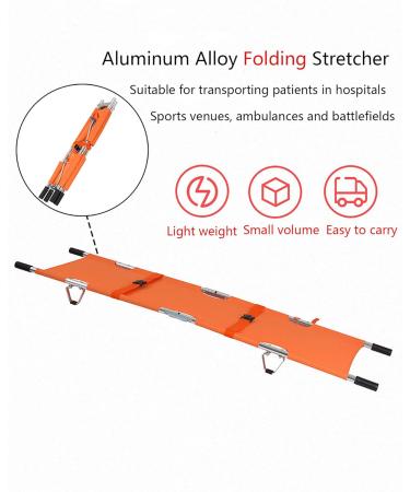 Multifunctional Emergency Rescue Stretcher Portable Folding Stretcher Aluminum Alloy Patient Transport Flat Stretcher Mover for Hospital - Buy Online on GoSupps.com