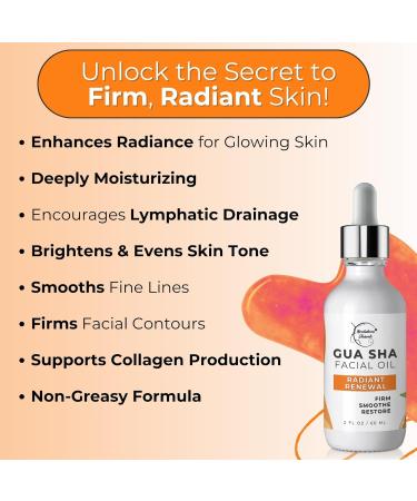 Brookethorne Naturals Gua Sha Oil | 100% Natural Hydrating Facial Oil with Jojoba Rosehip & Argan | Firm & Restore Radiance | Ideal for Gua Sha Massage & Dermaplaning - Buy Online on GoSupps.com