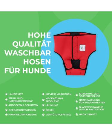 Sailing Trousers for Dogs 2.0 - High-Quality Neoprene Diapers for Males No Rod Threading Optimal Air Exchange - XS Red - Buy Online on GoSupps.com