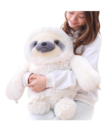 Winsterch Cuddly Sloth Soft Toy Large Stuffed Animal Sloth Teddy Baby Doll Birthday Plush Sloth Teddy Gifts for Valentines Day Gifts Wife Girlfriend Toy (Ivory 20 inches) Ivory 20 inches