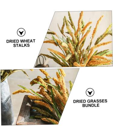 OUNONA Simulated Ears of Corn Grass Plume Artificial Millet Ears Fall Decor Wheat Decoration Thanksgiving Decorations Wheat Fake Grasses Bundle Plant Paddy Pvc Artificial Grass Golden 75.00X12.00X2.00CM - Buy Online on GoSupps.com