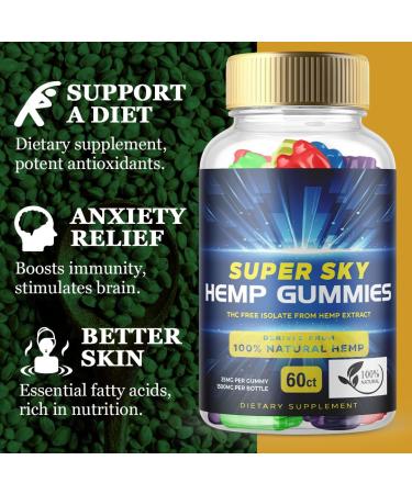 Super Sky Hemp Gummies - Hemp Extract Multivitamin Supplement (1 Pack) - Buy Online on GoSupps.com