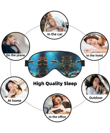 3D Underwater World Fish Dolphi Print Double-Sided Eye Mask Soft and Light Blocking for Enhancing Sleep Quality - Buy Online on GoSupps.com