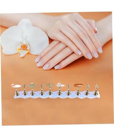minkissy 1 Set Nail Tools Press on Artificial Nails Holder Artificial Nails Display Stand Nail Art Practice Stand Press on Nails Holder Press on Nails Stand Nail Stand Wave Aurora Metal - Buy Online on GoSupps.com