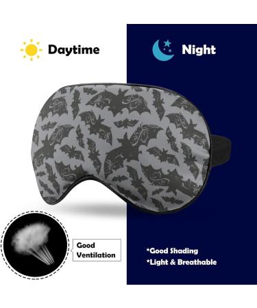 Flying Halloween Bats Sleep Mask Blindfold with Adjustable Strap - Light Blocking Eye Cover for Sleep, Travel, Nap - Men and Women - Buy Online on GoSupps.com