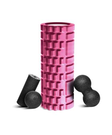 Houslux fascia roll Blackroll fascia roll spine fascia roller set fascia roll 33x14cm roll L15xd6cm fascia ball D8cm and duo ball d8cm (pink)