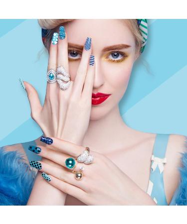 MwooT 288 Pieces Nail Vinyls Nail Stencils Sticker Sheets Set for Nail Art Design Tip Decals 24 Sheets with 96 Designs - Buy Online on GoSupps.com