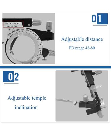 CGOLDENWALL Adjustable Optical Test Lens Frame TF-B PD 48-80mm - Ultra Lightweight Titanium Glasses for Optometry & Eye Testing - Buy Online on GoSupps.com