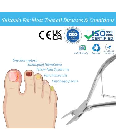 YNR Toenail Clippers - Podiatry Tool German Forged - Pointed Side Nail Nippers to Cut Thick Toe Nails - Hospital Grade 13cm - Buy Online on GoSupps.com