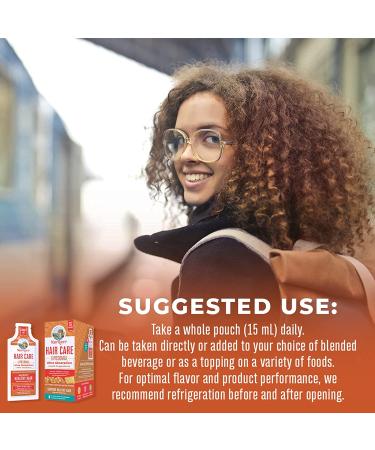 Vegan Sugar-Free Hair Growth Vitamins with Biotin & Hyaluronic Acid - 14 Liquid Pouches | Vitamin D3, E, Selenium | Non-GMO & Gluten-Free - Hair & Skin Care - Buy Online on GoSupps.com