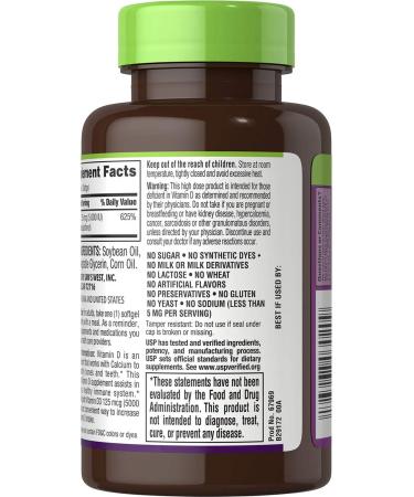 Member's Mark Vitamin D-3 5000 IU Dietary Supplement (Pack of 2) - 800 ct. Total - Buy Online on GoSupps.com