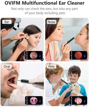 OVIFM D10 Ear Wax Removal Tool Camera - 1080P HD Endoscope Ear Cleaner Kit for Earwax Removal and Otoscope with Light - Buy Online on GoSupps.com