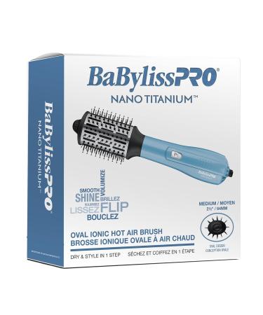 BaBylissPRO Nano Titanium Oval Ionic Hot Air Styler Blow out Hair Dryer Brush with Boar and Nylon Bristles 2.5 inch (64mm) - Buy Online on GoSupps.com