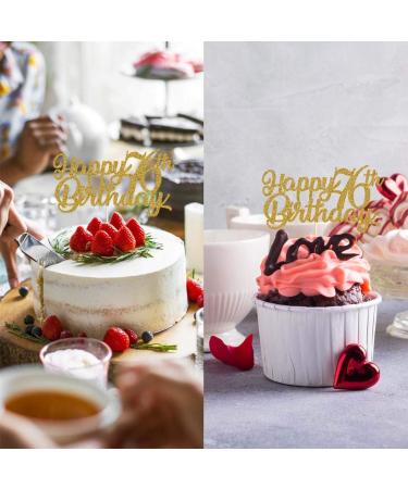 76th Birthday Cake Topper Gold Glitter Cheers To 76 Years Party Decoration Supply - Buy Online on GoSupps.com