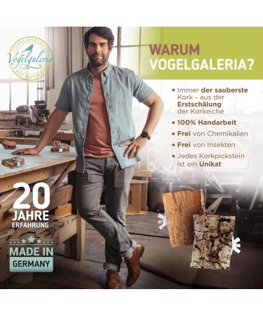 Vogelgaleria 4x Cork Picking Stones for Birds Premium Budgie Accessories | Natural Alternative to Limestone & Sepia Shell - Buy Online on GoSupps.com