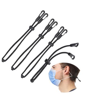 Mask Lanyard Extender Adjustable Anti Slip Ear Protector Straps Hook (4 Pcs)