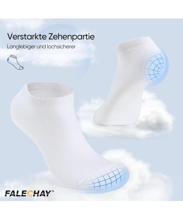 Falechay 10 Pairs Cotton Sneaker Socks - Unisex Sports Socks for Women & Men | Short White & Gray Sizes 35-38 - Buy Online on GoSupps.com