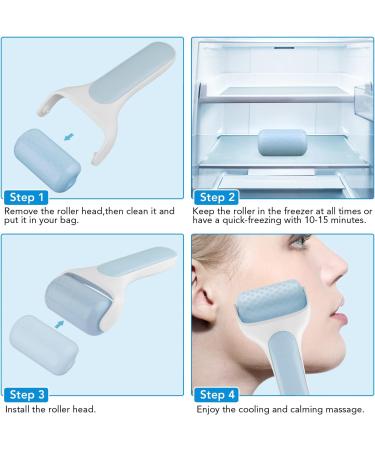 LATME Ice Roller for Face and Eyes - Women's Gifts - Face Massager Roller for Puffiness, Migraine Pain Relief, and Minor Injuries (Haze Blue) - Buy Online on GoSupps.com