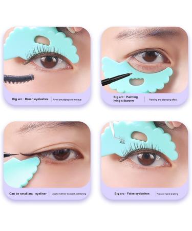 Marscara Guide Template Silicone Mascara Shield Stencil Multi-Functional Makeup Aid Tool for Daily Use Dating Night Out Green + Eyelash Brush - Buy Online on GoSupps.com