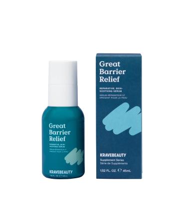 KraveBeauty Great Barrier Relief Serum Korean-Inspired Barrier Repair Serum Tamanu Oil Soothes Redness & Hydrates Vegan & Cruelty-Free 1.52 fl oz 1.52 Fl Oz (Pack of 1)