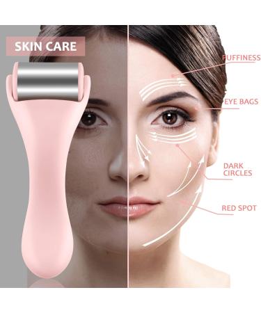 Ice Roller For Face & Eye Puffiness Relief Skin Care Ice Roller Relief Pain Stainless Steel Cold Facial Roller Face Massager (Pink) - Buy Online on GoSupps.com