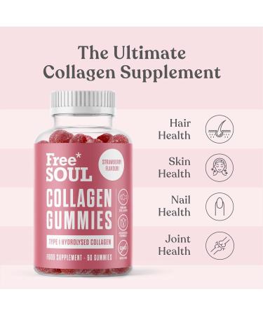 High Strength Marine Collagen Gummies | Type 1 Hydrolysed Peptides | Triple Strength Formula | 60 Gummies by Free Soul - Buy Online on GoSupps.com