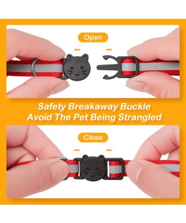 Extodry Reflective Cat Collar Set - 8 Pieces with Name Address Tags & Safety Lock | Adjustable Kitten Collars (6-9) | Personalized Pet Accessories (15-23cm) - International Shipping Available - Buy Online on GoSupps.com