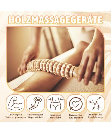 41cm Wood Fascia Rod Massage Roller Set Adjustable Back Scratcher & 2-Piece Scooter for Neck Legs and Body Relief - Buy Online on GoSupps.com