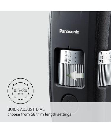 Panasonic ER-GB96-K Long Beard Trimmer for Men - 58 Length Settings, 4 Attachments - Cordless/Corded Operation - Black - Ideal for Beard & Hair Lengths 0.5-30mm - Buy Online on GoSupps.com
