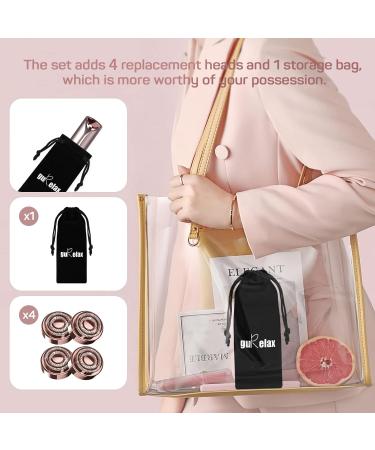 Effective Face Hair Remover for Women - Chin & Upper Lip Epilator with 4 Replacement Heads - Gold - Buy Online on GoSupps.com