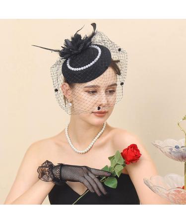 AJTUTUS Delicate Pearl Hat Net Yarn Hair Clips Cute Halloween Cosplay Hair Holder Medieval Party Costume Headwear for Girl - Buy Online on GoSupps.com