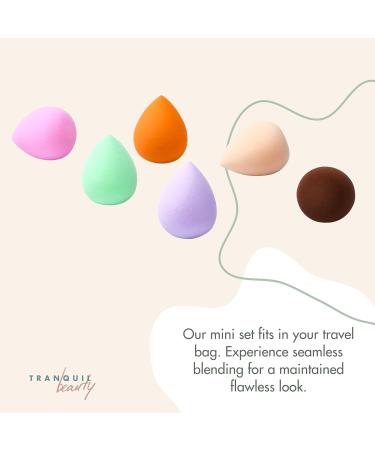 Tranquil Beauty Makeup Sponge Set of 6 - Ultimate Triangle Design Powder Puff Beauty Blenders for Flawless Foundation Application - Buy Online on GoSupps.com
