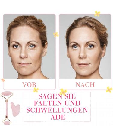Buy GUGUG Rose Quartz Gua Sha Set & Jade Roller for Facial Massage | Reduce Eye Puffiness & Tighten Skin - Buy Online on GoSupps.com