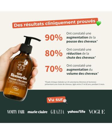  BIONOBLE BIONOBLE Rosemary Oil for Hair Growth - Promotes Growth and Slows Down - Rosemary Castor Argan and Jojoba Essential Oil - Rosemary Oil for Hair Growth - Glass Bottle + Pipette - 50 ml - Buy Online on GoSupps.com